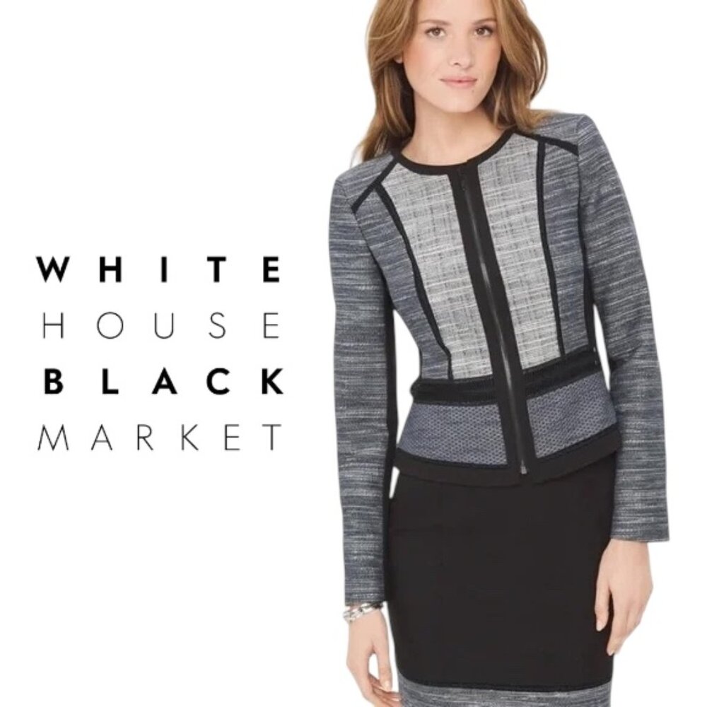 White House Black Market Structured Knit Workwear Event Jacket